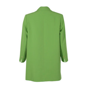 583012-01 Single Button Long Loose-Fit Green Jacket