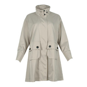 587004-00 High-Necked Beige Trench Coat