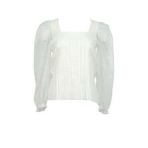 589008-00 Knitted Semi-Transparent Long-Sleeve Shirt