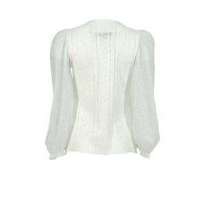 589008-01 Knitted Semi-Transparent Long-Sleeve Shirt