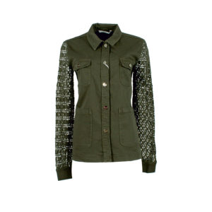 7041030102001-00 Zaza Jacket With Loose-Knitted Sleeves