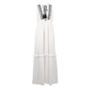 20121058B_WHT-00 Sleeveless Embroidered Maxi White Dress