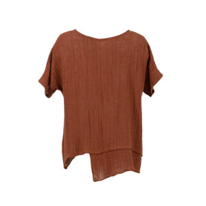 K20-310_BRW-01 Asymmetric Cut Brown Shirt