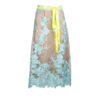 1811005-00 Midi Skirt With Embroidered Blue Flowers