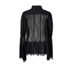 2012001-01 Laced Black Shirt With Transparent Back