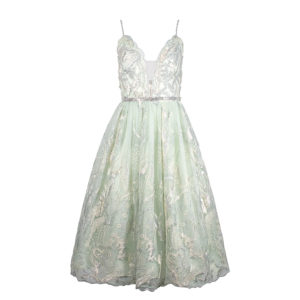 575071-00 Embroidered And Beaded Green Dress