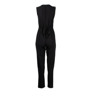 CFC0093952003-01 V-Neck Jumpsuit With Ruffles And Feathers