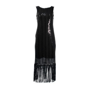 CFC0095917003-00 Scale Pattern Fringed Sequinned Dress