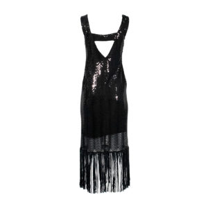 CFC0095917003-01 Scale Pattern Fringed Sequinned Dress