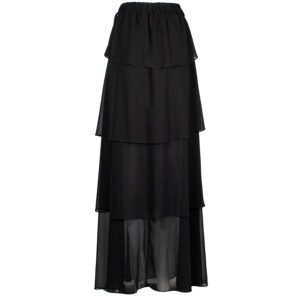 1631004-01 Chiffon Black Maxi Skirt