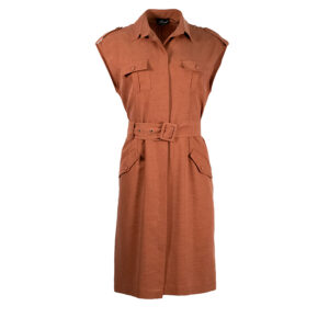 565159-00 Brown Shirt Dress With Belt