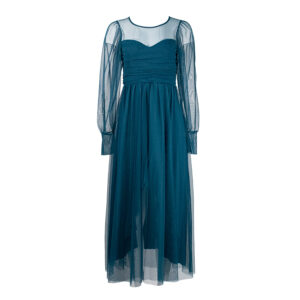 CFC0094240003-00 Blue Tulle Maxi Dress