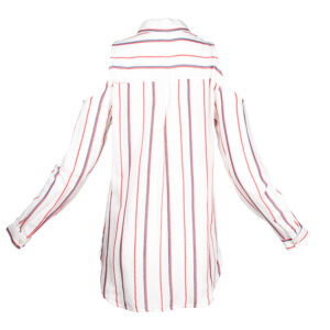 171-422-01 Striped Shirt With Exposed Shoulders