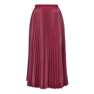 1G15JK8169-00 Montare 1 Leather-Look Pleated Red Skirt