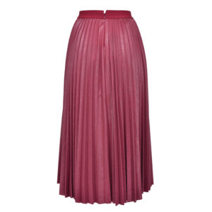 1G15JK8169-01 Montare 1 Leather-Look Pleated Red Skirt