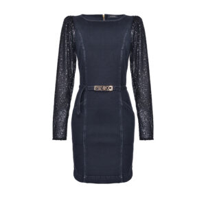 1J10JDY6FG-00 Renata Denim Sequin Sleeved Dress