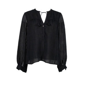 20211113-00 V-Neck Textured Black Shirt