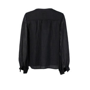 20211113-01 V-Neck Textured Black Shirt