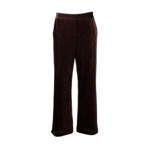 20241053-00 Brown Velvet Loose-fit Pants