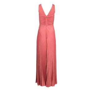 AB97706E2-01 Pleated Long Pink-Gold Dress