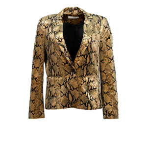 20251034-00 Reptile Print Gold Velvet Jacket