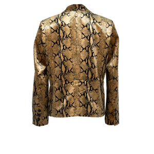 20251034-01 Reptile Print Gold Velvet Jacket