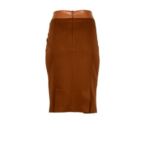 590037-01 Two-Fabric Brown Pencil Skirt