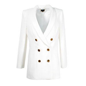 GI94606E2-00 Double-Breasted White Jacket With Buttons