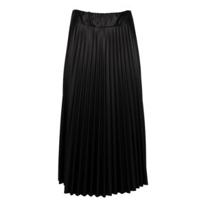 590027-00 Faux-Leather Black Pleated Skirt