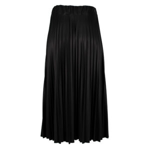 590027-01 Faux-Leather Black Pleated Skirt