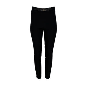 592054-00 Two-Zipper Black Pants With Belt