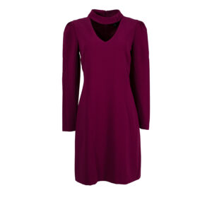 595000-00 V-Neck Cut-Out Purple Dress