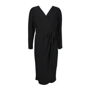 595036_BLK-00 Wrap-Around Black Midi Dress