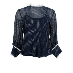 598060-00 Polka-Heatrs Blouse With Broderie Details