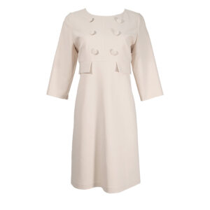 212020_BEJ-00 Beige Midi Dress With Buttons