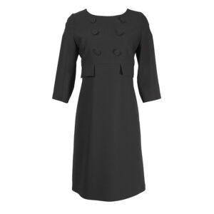 212020_BLK-00 Black Midi Dress With Buttons