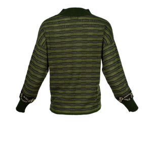 220-013-01 Green Striped Sweater