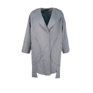 221520-00 Oversized Buttonless Grey Jacket