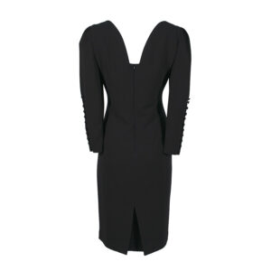 595011-01 Black Dress With Sleeve Buttons