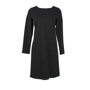 595079-00 Black Boxy Dress With Pockets