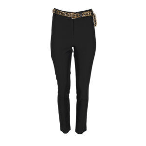 CFC0099454003-00 Black Pants With Gold Chain Belt