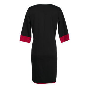 X20-300-01 Black Midi Dress With Red Details