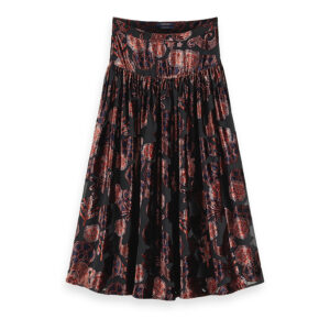 159511-0217-00 High-Rise Velvet Midi Skirt