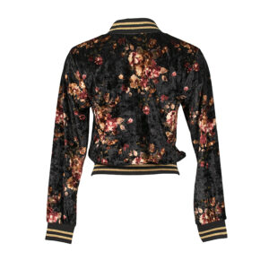 CFC0082760003-01 Black Velvet Floral Jacket