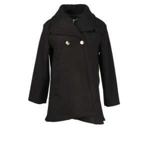 CFC0095770003-00 Black Boucle Two-Button Coat