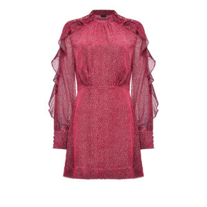 1G152XY6B4-00 Guido Ruffled Sleeves Red Dress