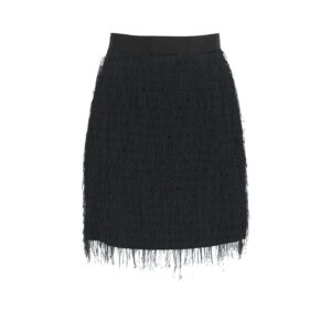 1G15UA8447-00 Apocalittico Black Fringed Mini Skirt