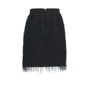 1G15UA8447-01 Apocalittico Black Fringed Mini Skirt