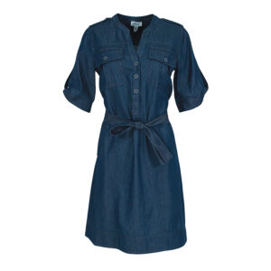 072.50.01.043-00 Mini Denim Shirt Dress With Belt