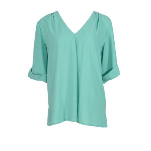 072.80.01.091_GRN-00 Mint Green V-Neck Georgette Shirt